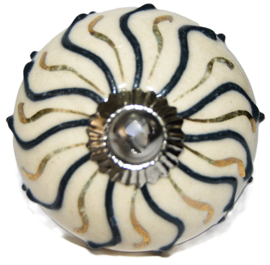 Dicolor Hand Painted Designed Ceramic Knob / Drawer Pulls (Lot 2)