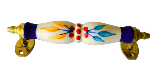 Hand Painted Blue Design Ceramic Handle