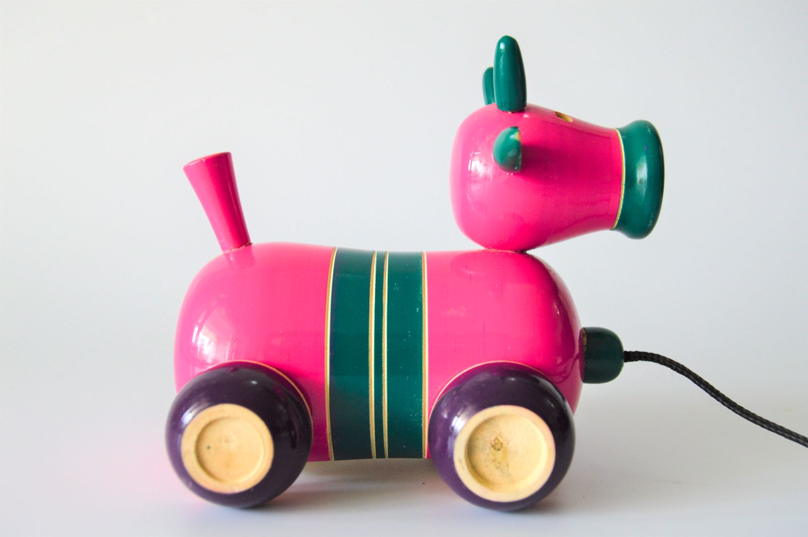 Bull Cow Pull Along Toy - Channapatna Wooden Toy