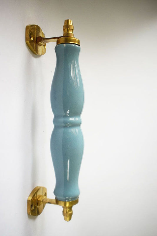 Hand Painted Plain Blue Ceramic Handle