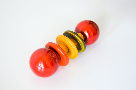 Dumbbells Toy for Newborn - Baby Rattle Channapatna Wooden Toy