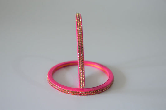 From India's Rajasthani Handmade Glossy Lac Bangles for Women Pink