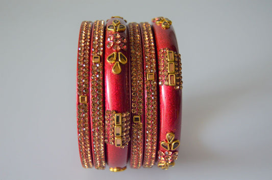 From India's Traditional Handmade Lac Bangle set Maroon