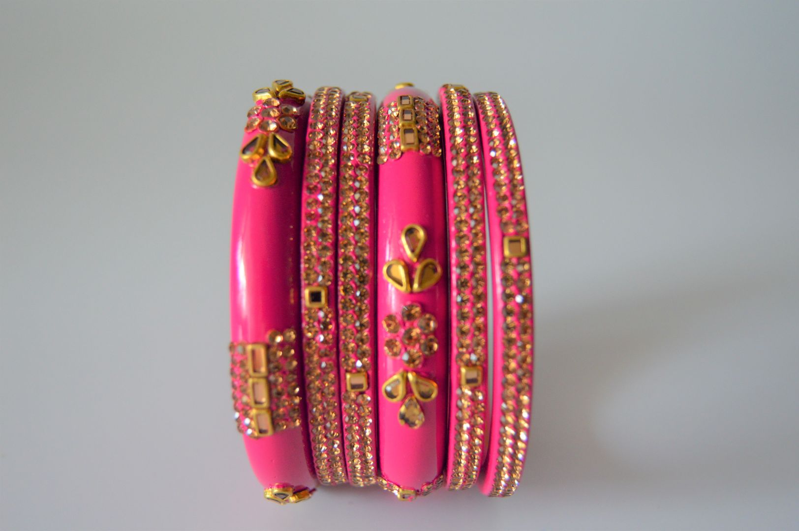 From India's Traditional Handmade Lac Bangle set Pink