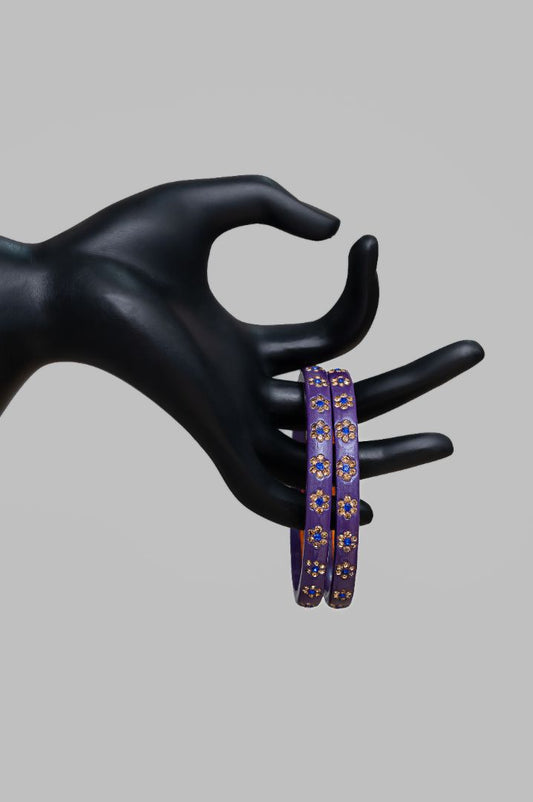 From India's Traditional Rajasthani Lac Bangles for Women Lavendar