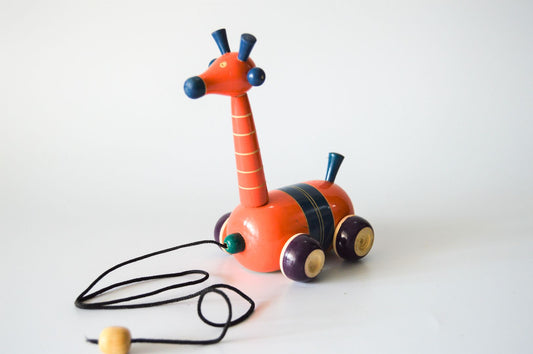 Giraffe Pull Along Toy - Channapatna Wooden Toy