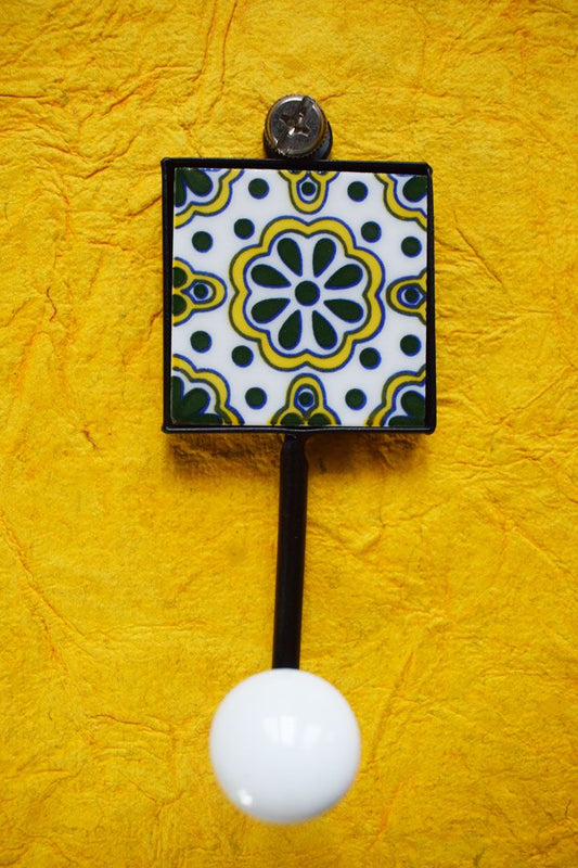 Hand Painted Boho Design Square Wall Hooks