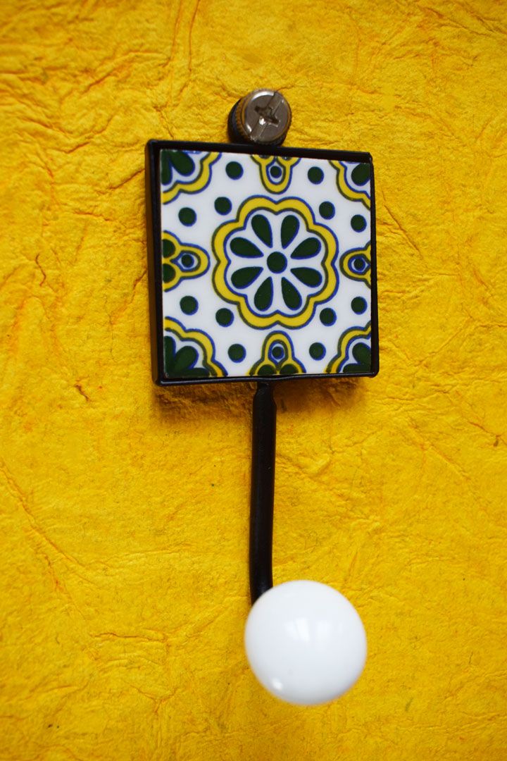 Hand Painted Boho Design Square Wall Hooks – fromindiaboutique
