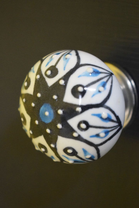 Hand Painted Multi-color Star Designed Ceramic Knob / Drawer Pulls