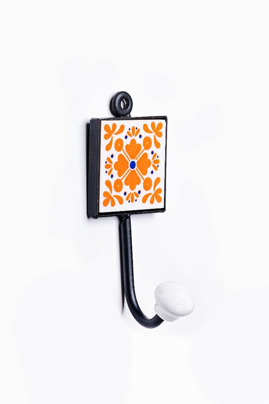 Hand Painted Orange Square Wall Hooks2