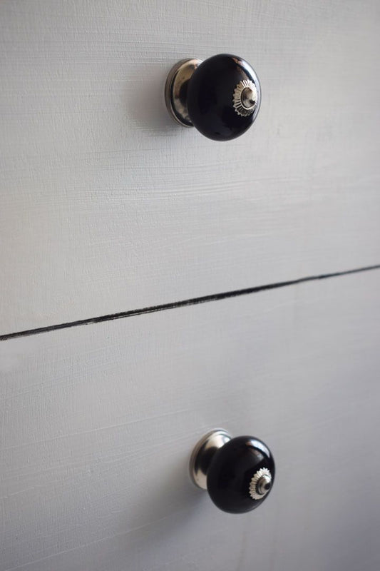 Hand Painted Plain Black Ceramic Knob