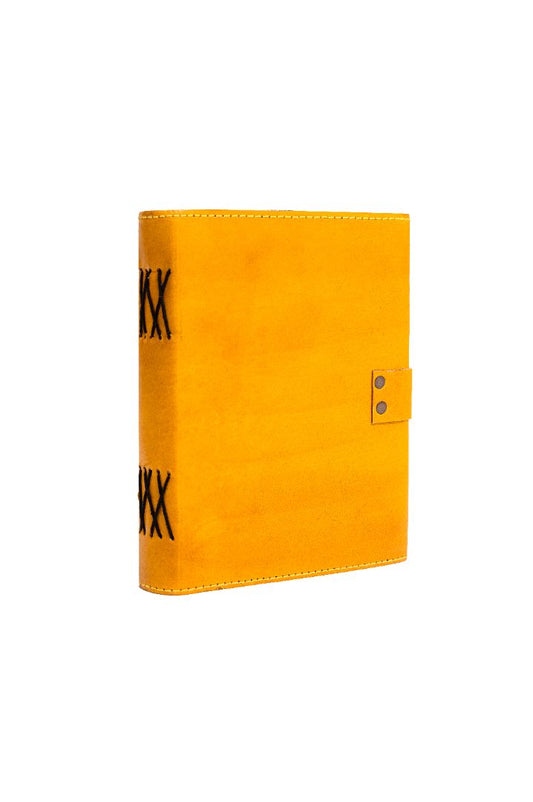 Traditional & Classic Yellow Owl Leather Notebook with brass Lock2