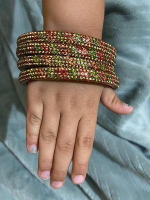 From India's Traditional Rajasthani Chuda Handmade Lac Bangles (SET OF 4)
