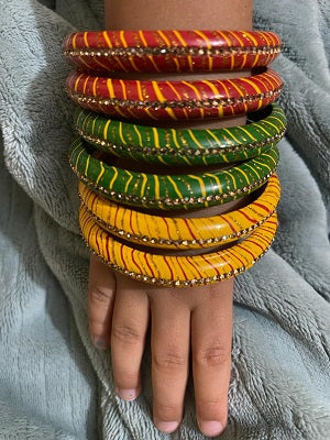 Handmade Traditional Rajasthani Lahariya Lac Bangles